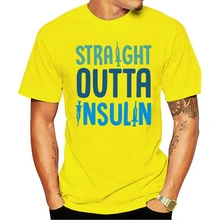 Прямая футболка с инсулиновым диабетом круглым вырезом мужская