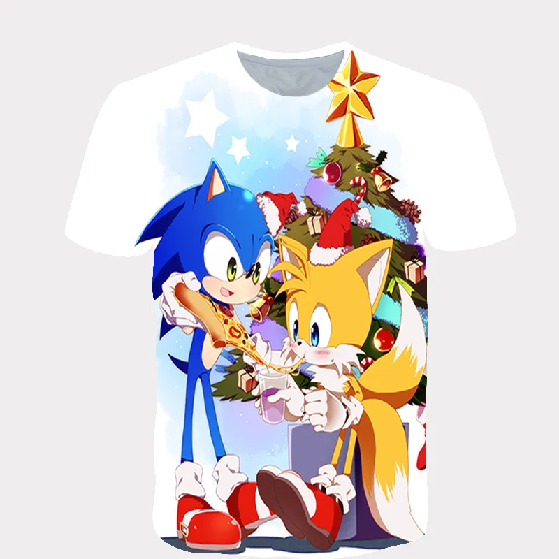Новинка 2020 года Футболка Sonic The Hedgehog для мальчиков и девочек Подростковая