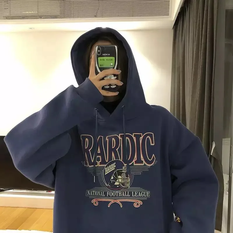 

HPIYILUO plus velvet thick hooded sweatshirt women's autumn winter new loose Korean style Streetwear women tops harajuku hoodie