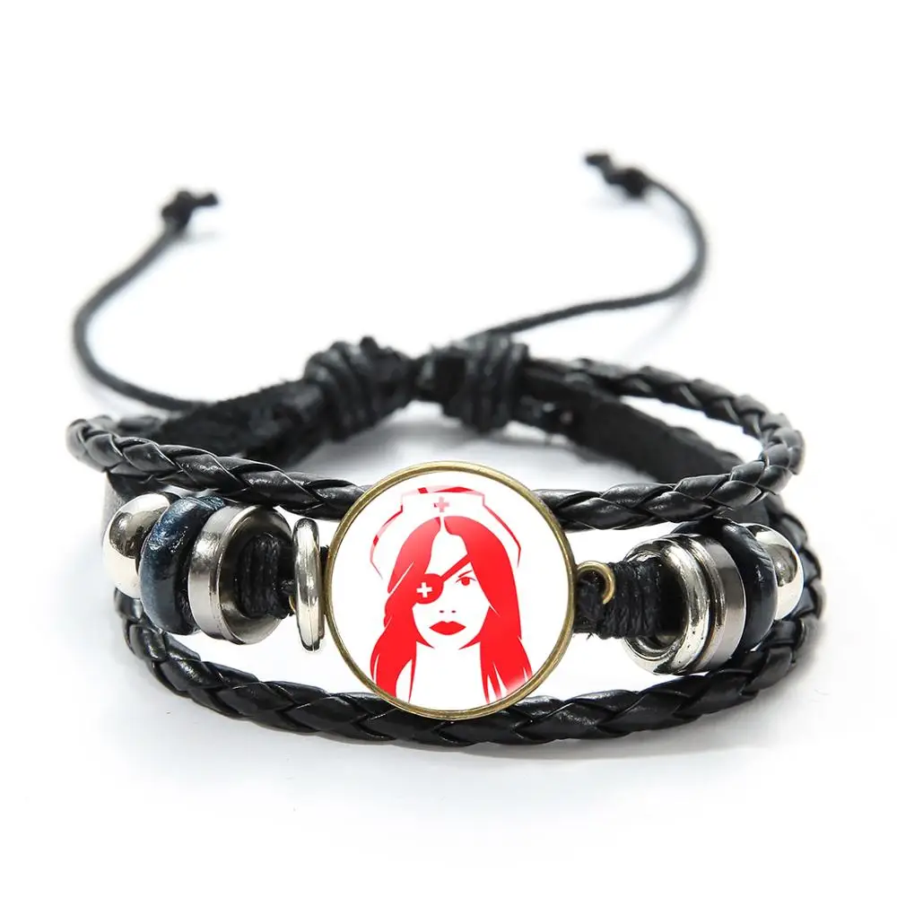 Браслет-манжета Женский мужской кожаный черный в стиле ретро | Украшения и