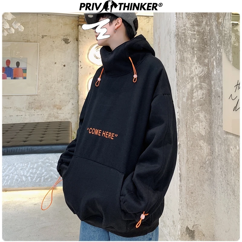 Privathinker, зимняя водолазка, толстовки, мужские, хип-хоп, свободные толстовки, ходи, модные, с буквенным принтом, плотные, теплые, женские пуловеры