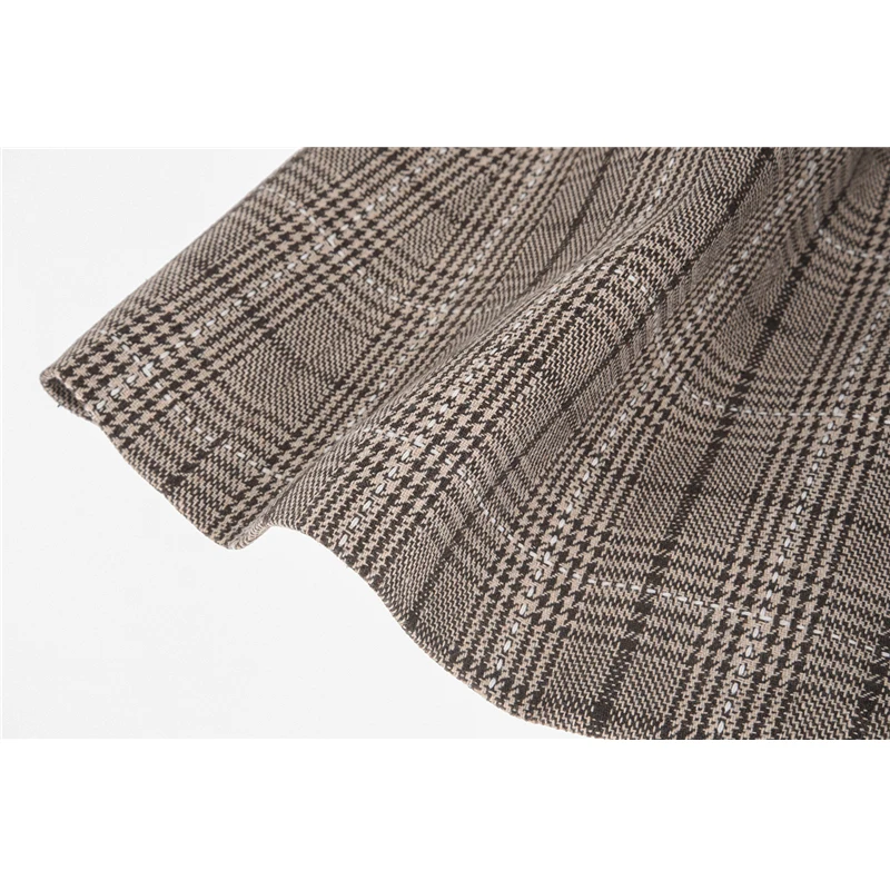 

PYJTRL Women Vintage Plaid Blazer