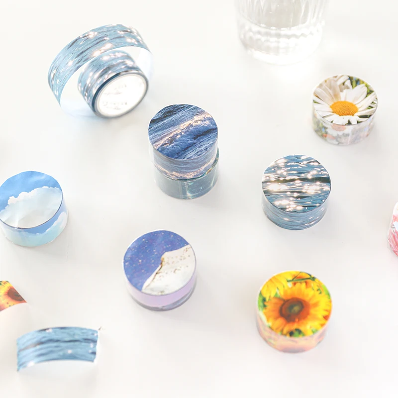 Серия Дикая фантазия лента Washi для пунктовых ежедневников клейкая с цветами