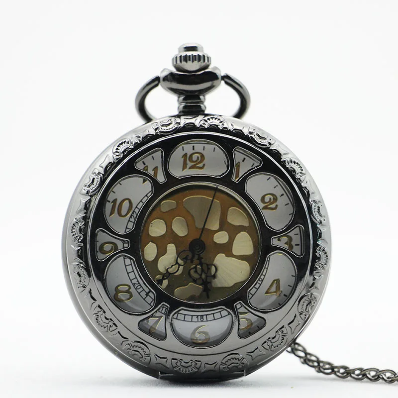 Новое поступление высокое качество антикварные карманные часы черный большой