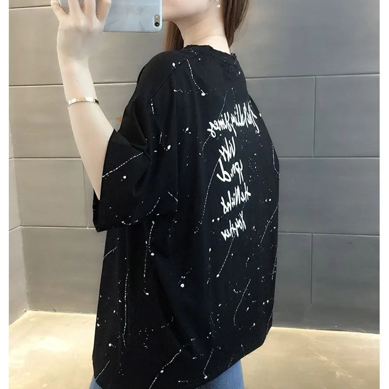 

Plus Size Women'S Short-Sleeved T-Shirt 2021 Summer New Loose Casual Mid-Length Half-Sleeved Top