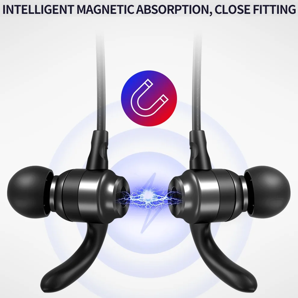 Беспроводные спортивные bluetooth наушники Picun H18X v5.0 IPX7 гарнитура магнитные