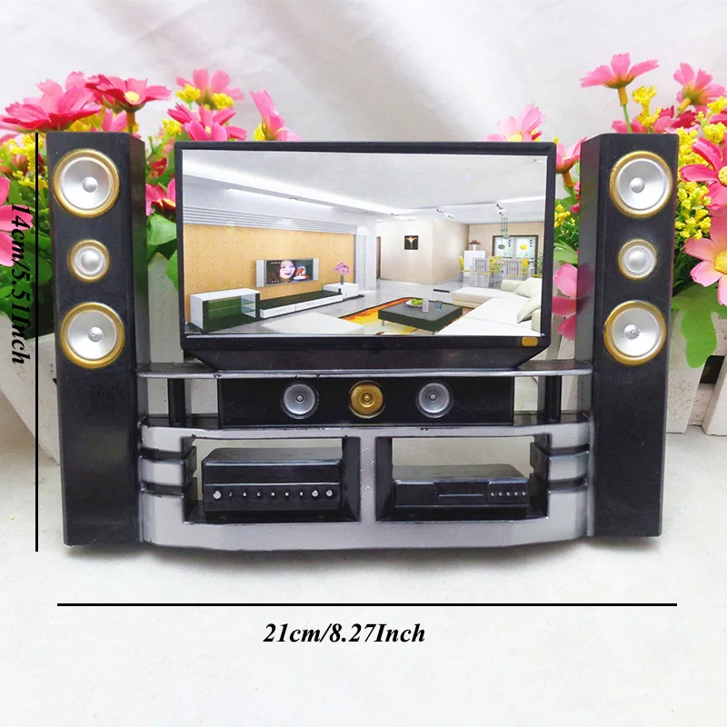 Детская игрушка 21 см мини Hi Fi 1:6 ТВ домашний кинотеатр набор комбо для кукольного