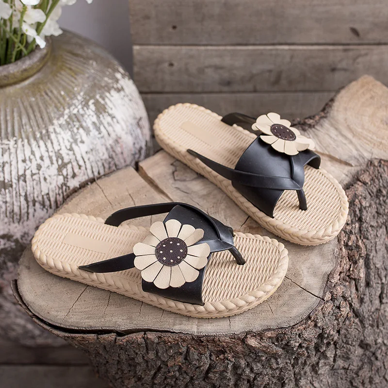 

2021 New Summer Sandals Slippers Women Fashion Non-slip Ladies Flip-flops Slides Flats Beach Outdoor Flower High Quality Leisure