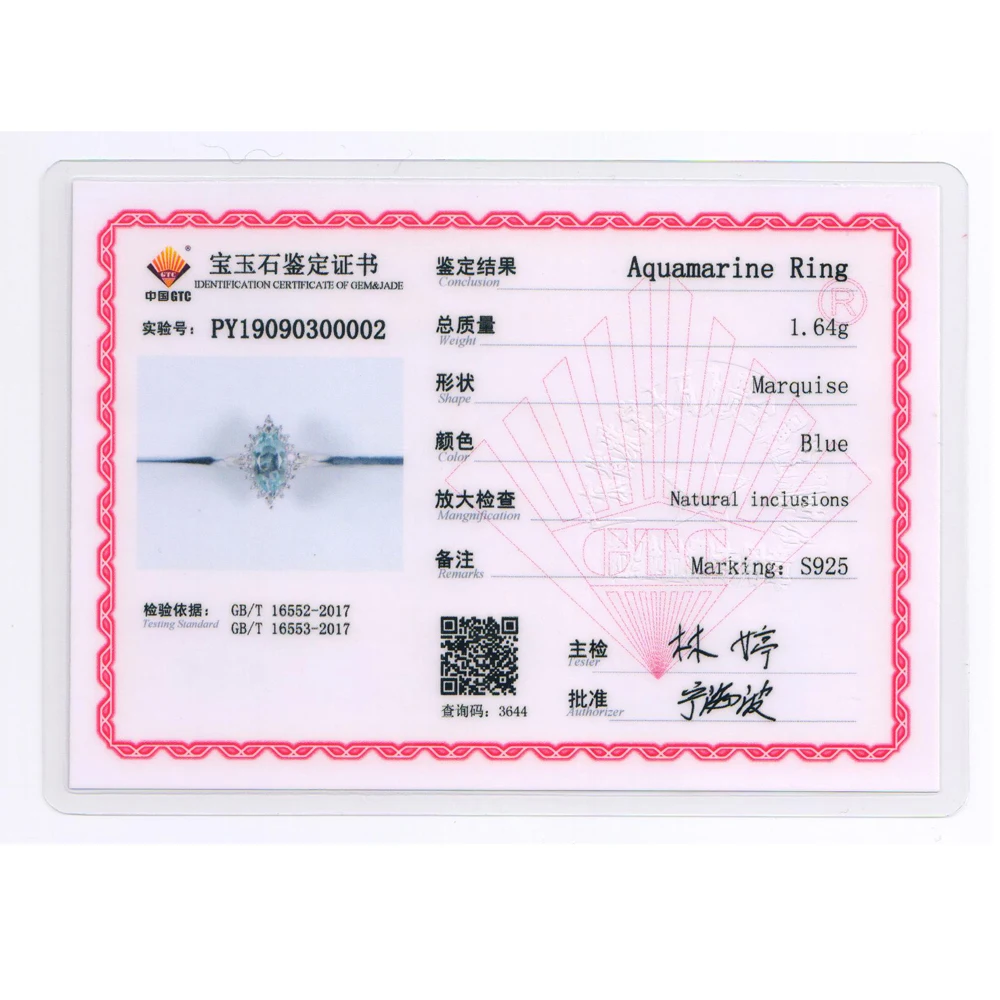 Кольцо из 100% натурального аквамарина Дианы ювелирное изделие серебра с