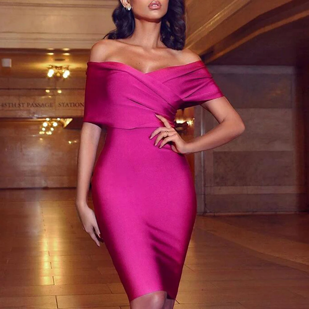 Летние Для женщин облегающее с драпировкой карандаш платье Вечерние праздник