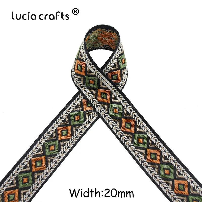 Lucia crafts 1 ярд/лот Этнические вышитые жаккардовые ленты отделка DIY для украшения ручной работы швейная одежда головные уборы Q0701