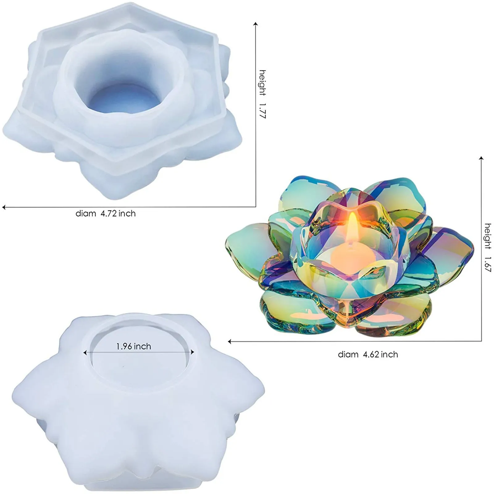 

DIY 3D Lotus Candle Holder Silicone Mold Epoxy Resin Flower Candles Holders Mold Craft Decoration Tool DIY At Home Making Tool