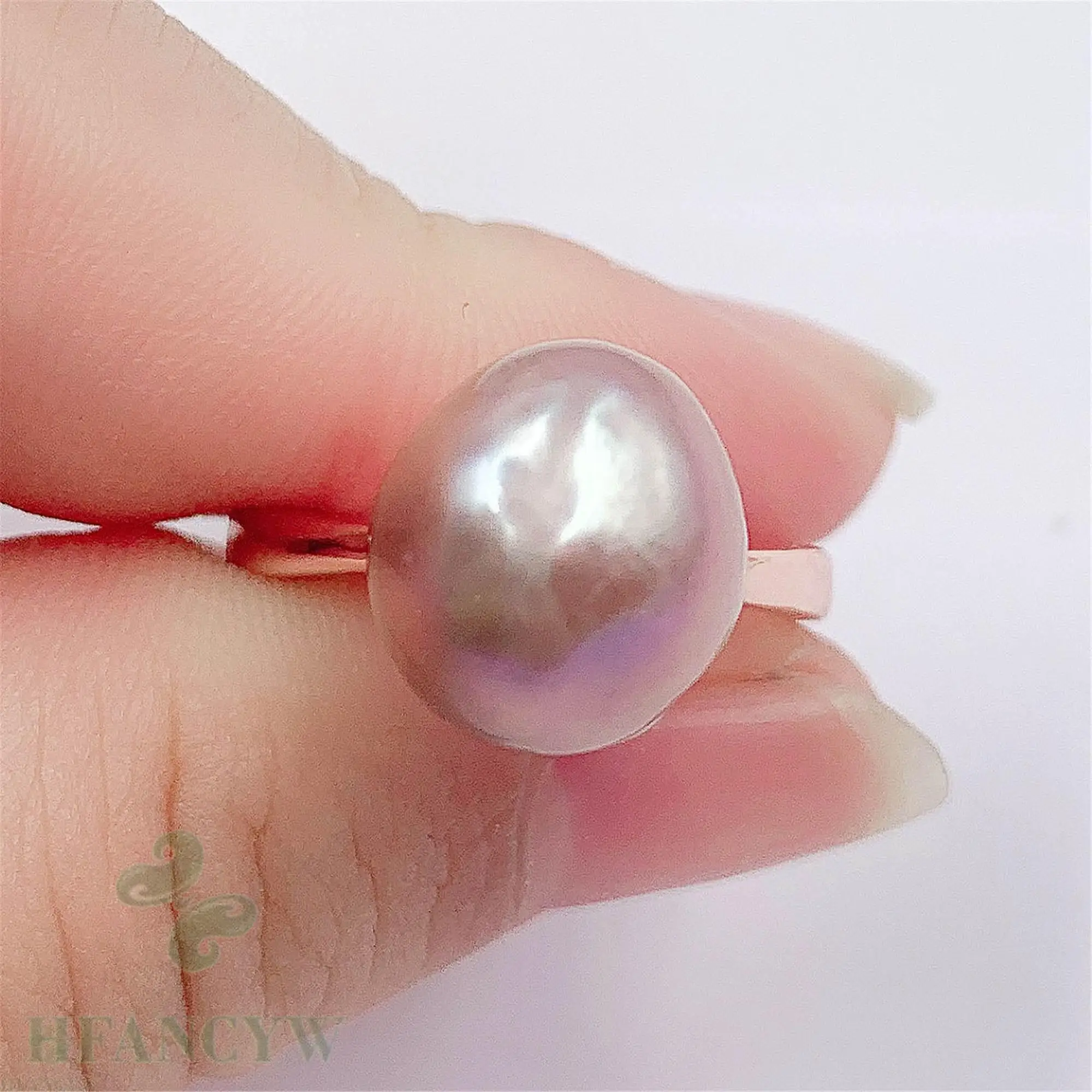 Фиолетовый барочный жемчуг регулируемое Открытое кольцо ручной работы