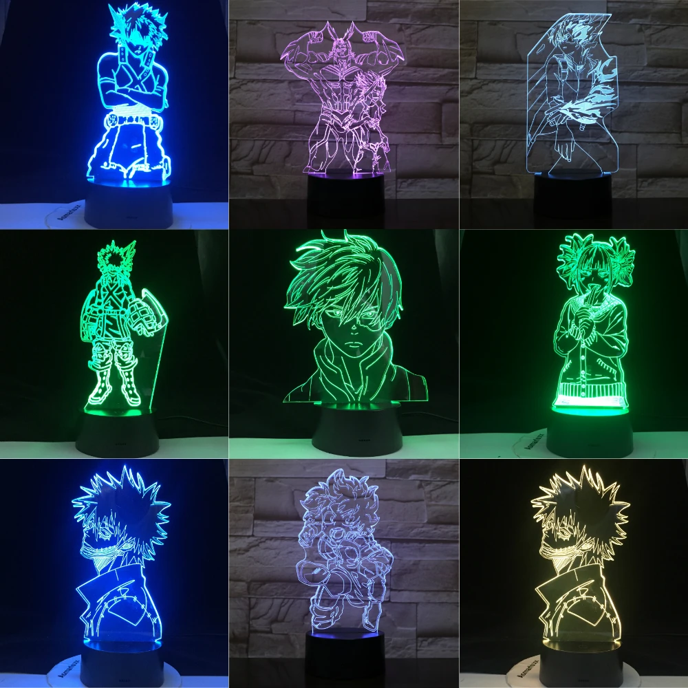 

Katsuki Bakugo SHOTO TODOROKI Dabi TOGA HIMIK KATSUKI BAKUGO ALL MIGHT MIDORIYA IZUKU My Hero Academia 3d Lamp Remote Color Gift