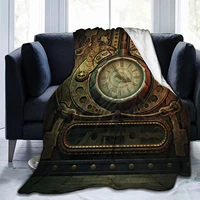 blanket clock graphics steampunk fleece flannel throw blankets for couch bed sofa car cozy soft blanket throw