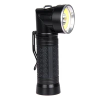 t6cob 90 degree rotating working flashlight powerful led torches lamp portable whitered light flashlights for outdoor camping
