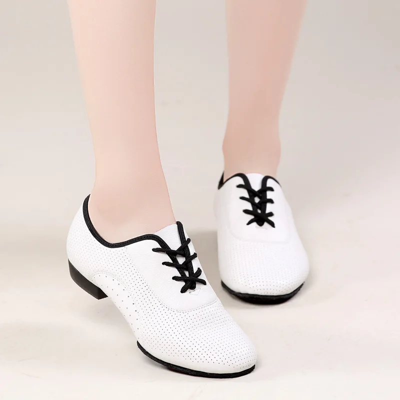 Супер дышащая мягкая женская обувь из коровьей кожи для латинских танцев Каблук 3