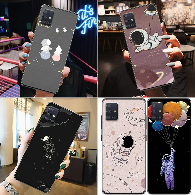 

AstronautPhone Case For Samsung Galaxy A72 A71 A52 A51 For Samsung A72 A71 A52 A51 4G 5G Soft TPU Coque Carcasa Back Cover