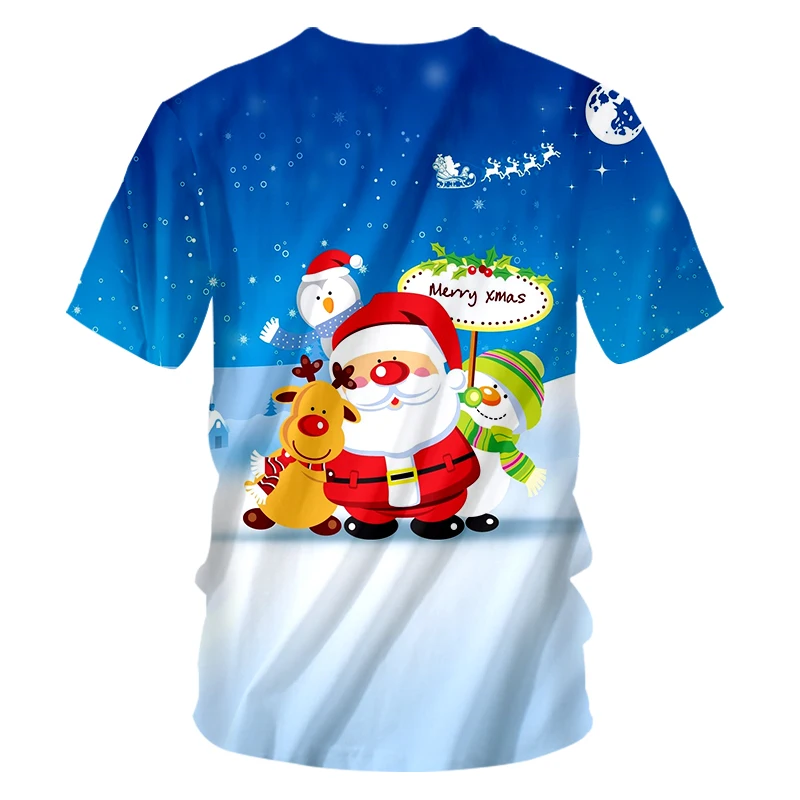 IFPD европейский размер Мужская Рождественская футболка 3D принт милый Санта Клаус