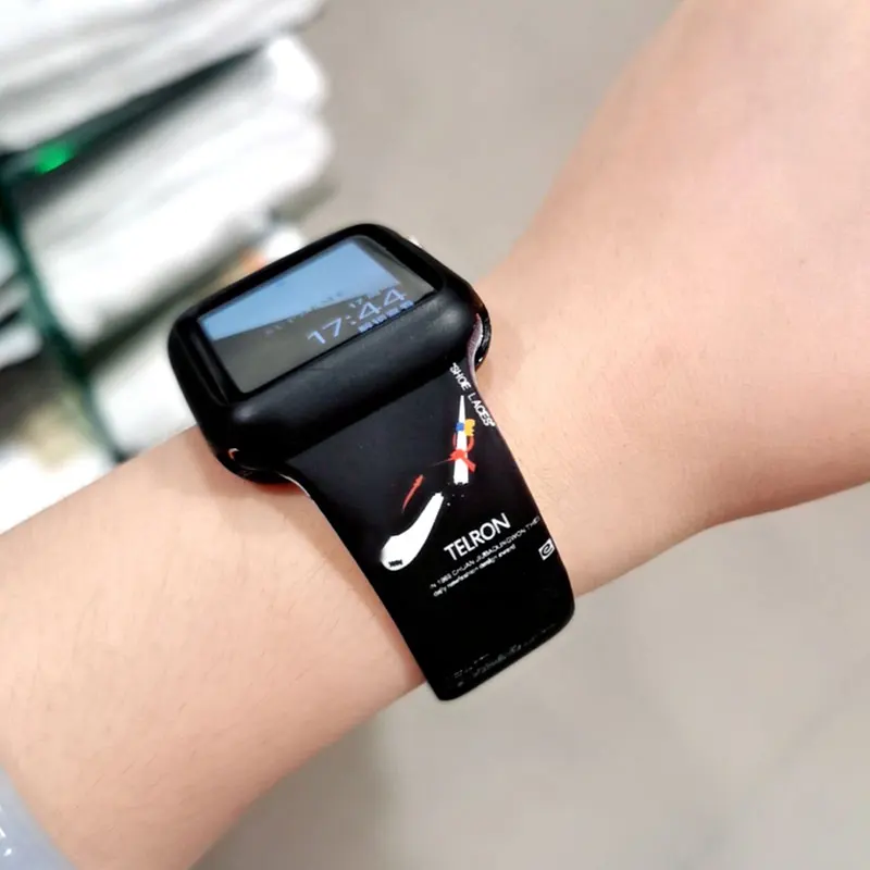 

Printing Silicone Strap For Apple Watch SE Band 44mm 40mm Iwatch band 42mm 38mm belt Bracelet for Apple Watch Serie SE 6 5 4 3