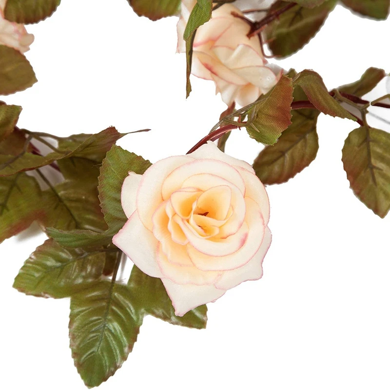 

6PCS Artificial Rose Vine Garland Hanging Fake Roses Home Garden Office Wedding Reception Decoration Champagne
