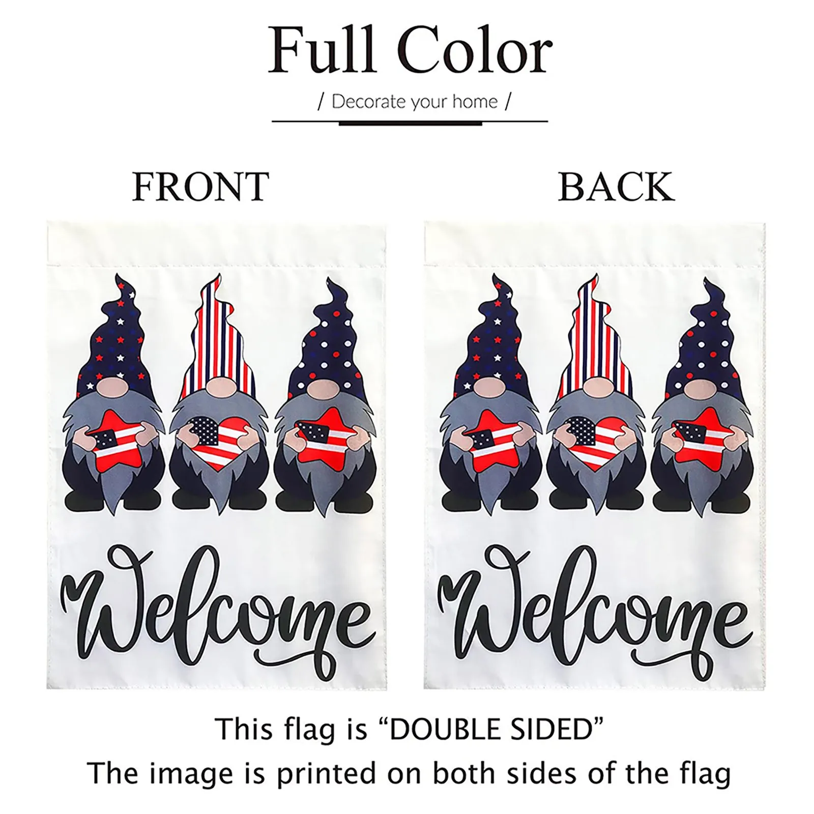 

Independence Day Garden Decorations Polyester Fabric Colour Printing Double Flags Courtyard Banner 30*45cm Holiday Outdoor