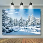 Фон для детской фотосъемки с изображением заснеженного леса рождественские деревья семейный портрет Снежинка Детская фотография