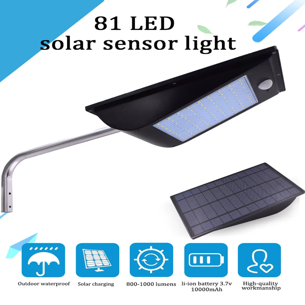

Solar Night Light Strong Light Power Outdoor IP65 1000 Lumen 81 /110 Leds Solar Street Light Motion Sensor Solar Lamps