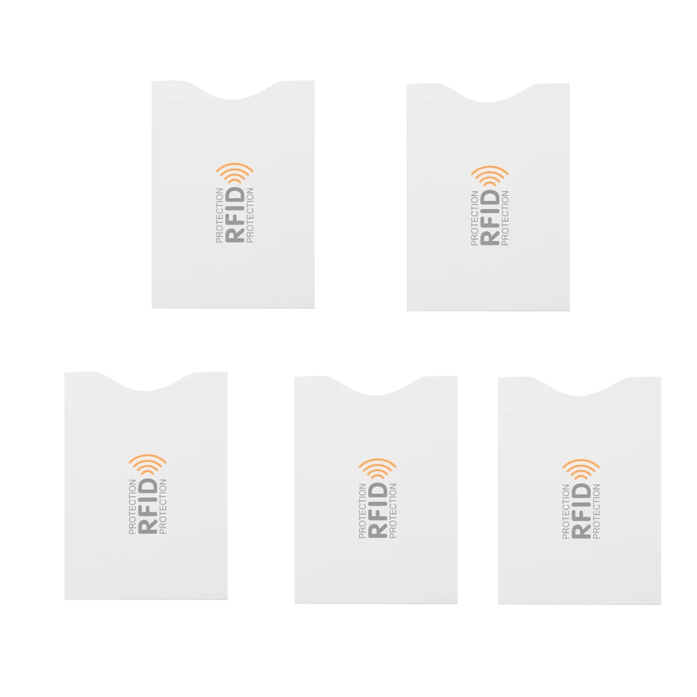 white 1 5 шт. Противоугонный для RFID с протекторами для банковских карт блокирующий держатель карты кожаный чехол чехлы Защитный чехол для банковских карт - Цвет: white 1