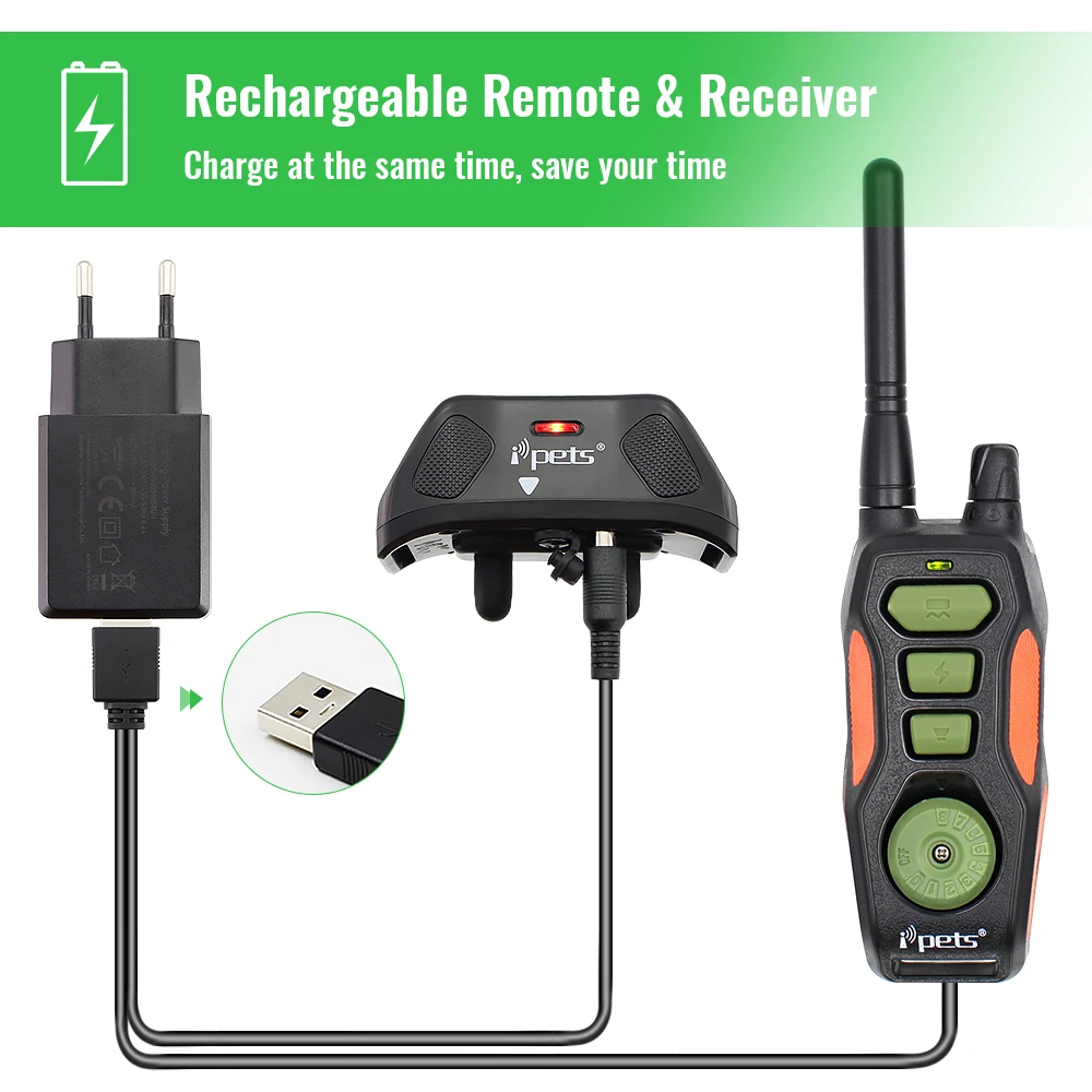 

618-1 800m Remote Rechargeable And Waterproof For Dogs Training Collar