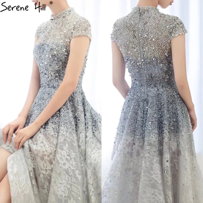 Дубай роскошные серебряные ассиметричные вечерние платья 2021 с высокой