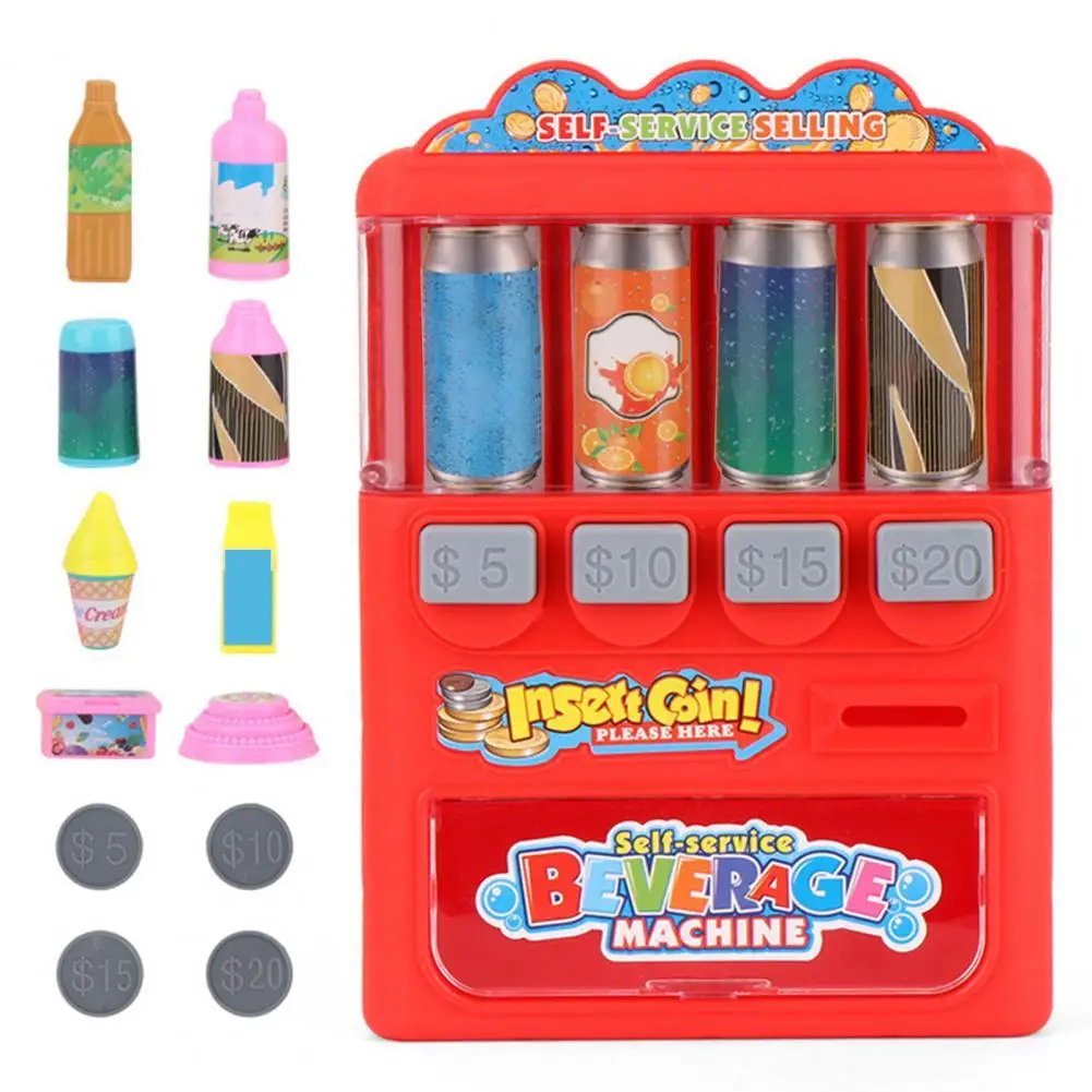 

Simulation Drinks Vending Machine Education Learning Shopping Game Boy Girl Play Pretend Doll House Toy