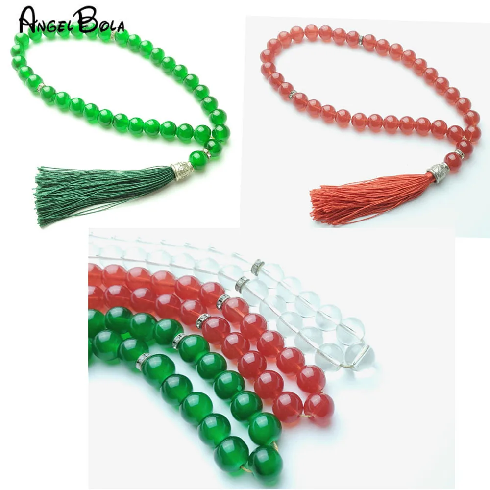 Новые 33 бусины 8 мм исламский мусульманский стекло Молитвенные Четки Браслеты с