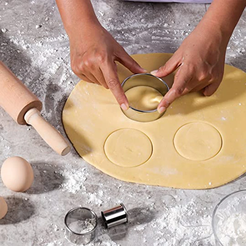 14 шт. круглая искусственная нержавеющая сталь резак для печенья пончиков кольцо