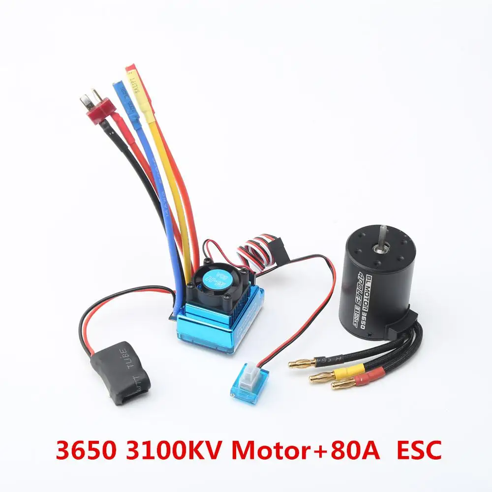 

GloryStar 3650 3100KV Brushless Motor with 45A/60A/80A/120A Brushless ESC Combo for 1:8/1:10 RC Car RC Boat Part