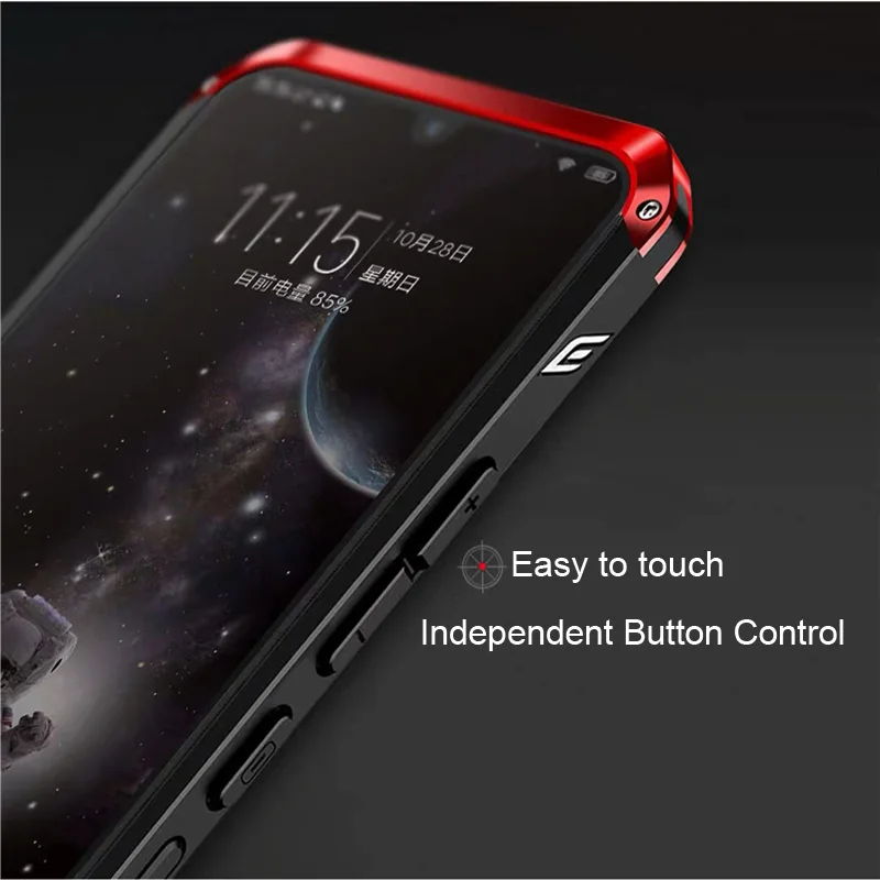 Чехол для телефона с металлической рамкой Xiaomi Redmi Note 7 тонкий жесткий алюминиевый