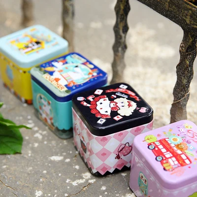 

10pcs Fantasy Mini Cute Cartoon Unicorn 7.5x 7.5 x 6.5cm Candy Pill Lipstick Tin Storage Coin Box Candle box