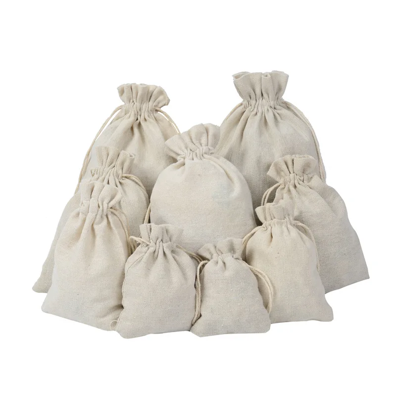 

30/60pcs Multi Size Reusable Cotton Drawstring Gift Bags Jewelry Packaging Bags Wedding Party Decoration Drawable Bag Gift Pouch