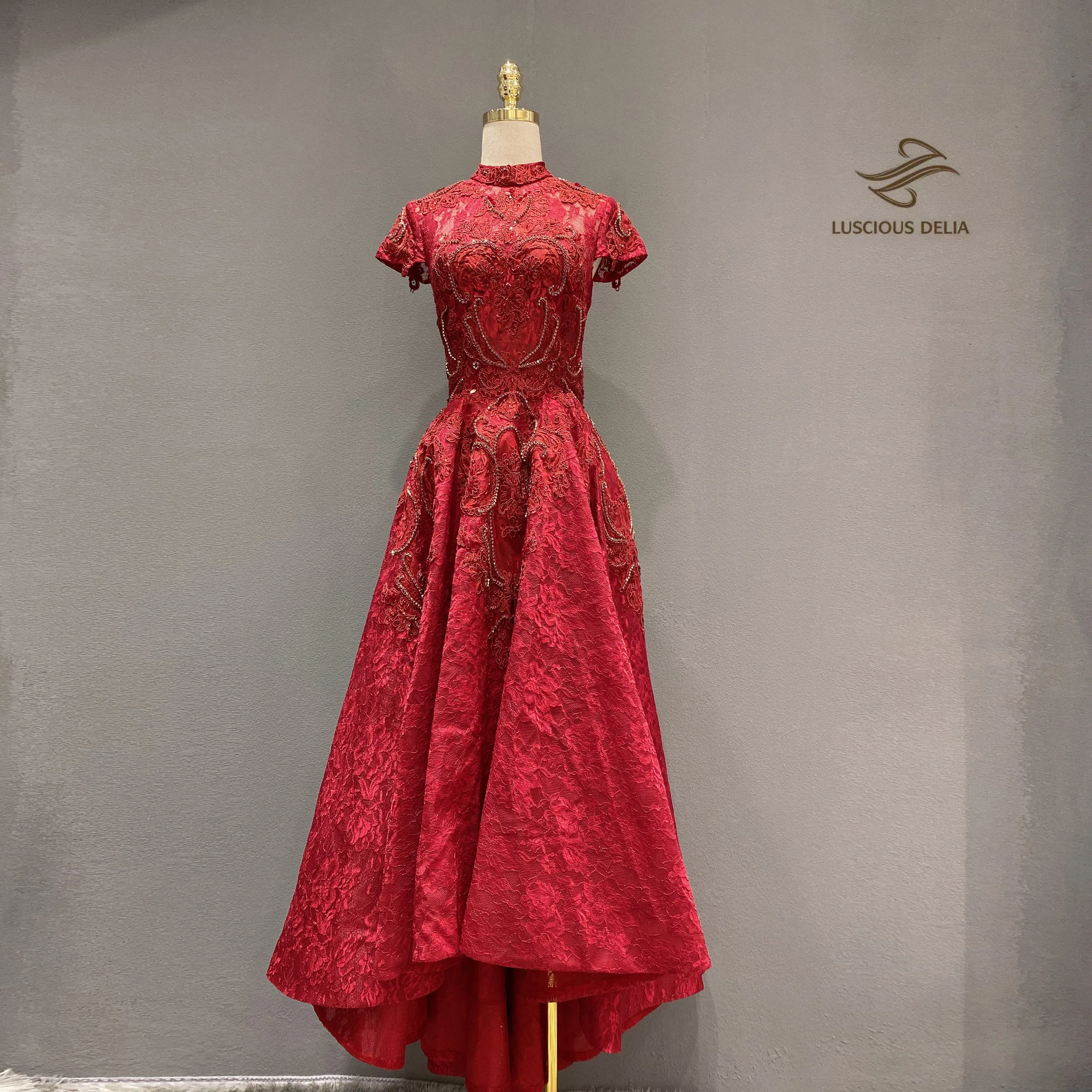 2020new красное торжественное вечернее платье abiye robe de soiree с сетчатой спинкой