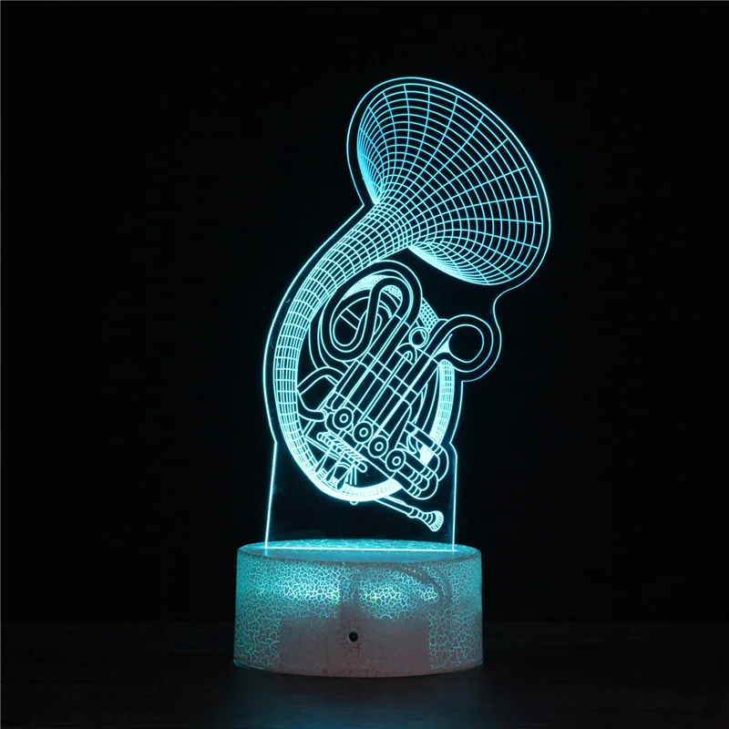 7 цветов изменяющаяся Саксофон Музыкальные инструменты 3D Лампа USB Ночные лампы Светодиодные огни для детей День рождения Подарки на праздник Падение отправки.