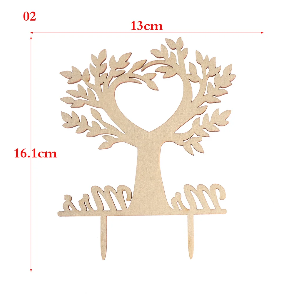 2 "Mr and Mrs" Vintage Rustic Wedding Cake Topper Laser Cut Wood Letters DIY Wedding Cake Decor Favors Supplies Engagement Gifts - Цвет: 2