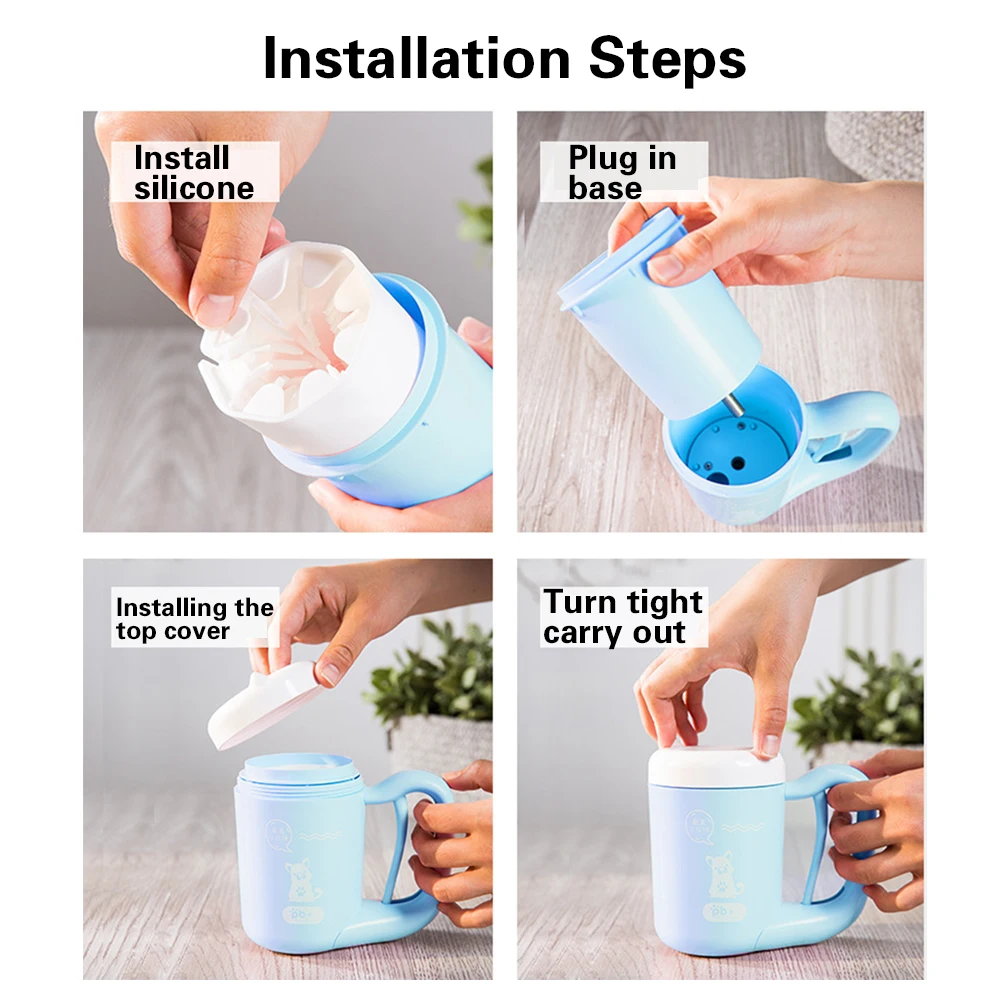 

Outdoor portable pet dog paw cleaner cup 360 soft silicone foot washer clean dog paws one click manual quick feet wash cleaner
