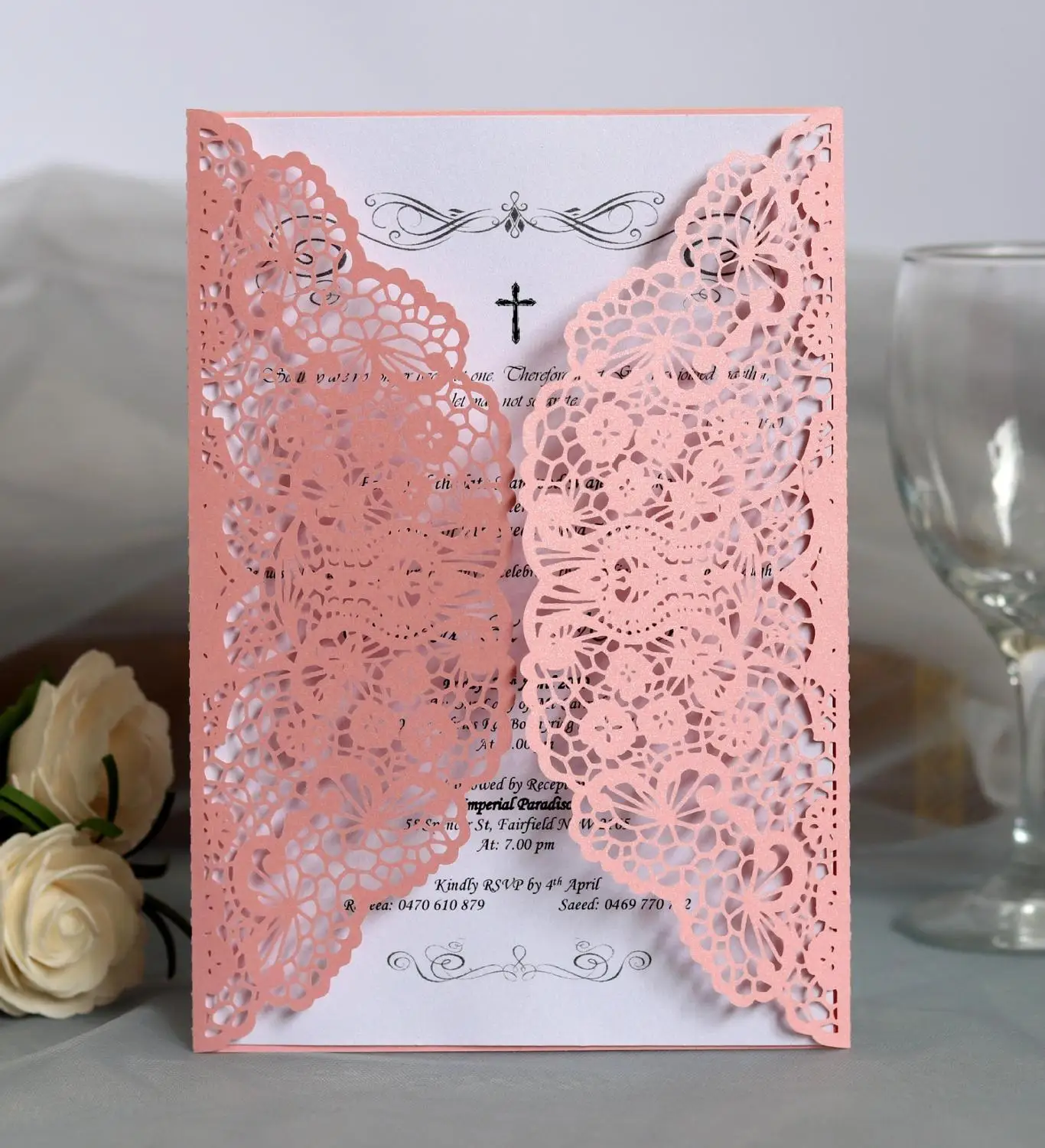 10 шт. Лазерная Праздничная поздравительная открытка кружевной цветочный дизайн