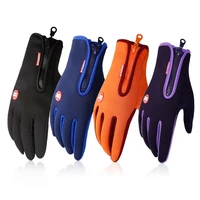 hot sale winter gloves for men women plus velvet warm cold glove windproof touch screen outdoor cycling zipper gloves for sports