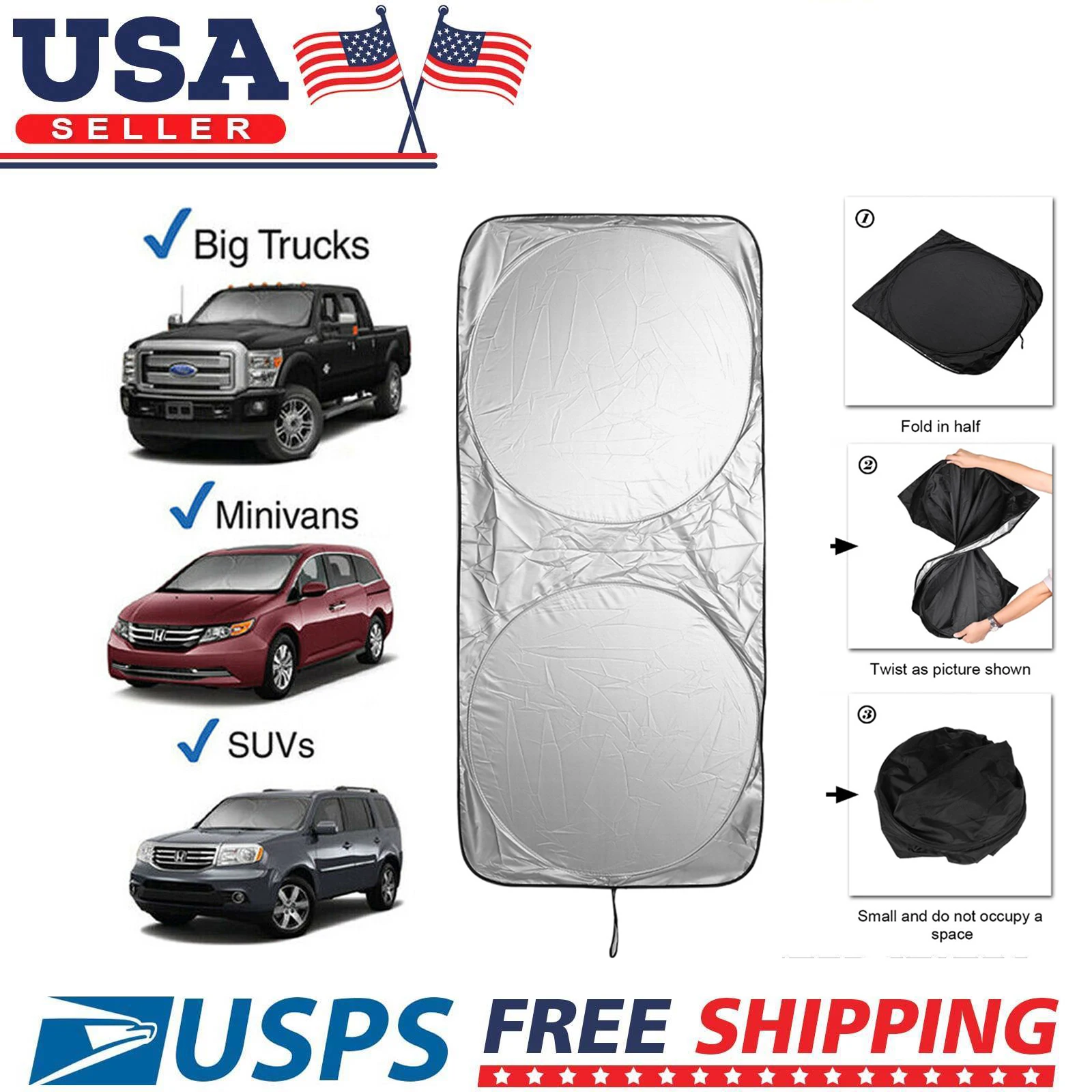 

Солнцезащитный козырек на переднее стекло автомобиля, прочная ткань с УФ-покрытием, Складной автомобильный козырек на лобовое стекло, защи...