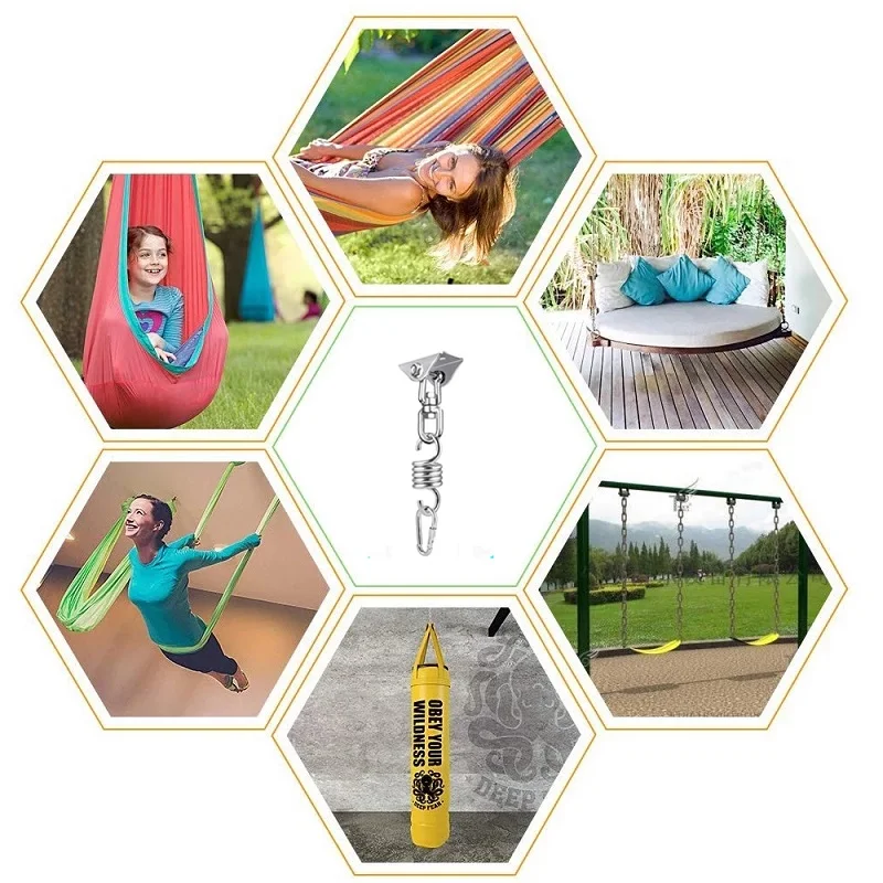 2 комплекта подвесной веревочный поворотный крючок подвесное кресло-гамак