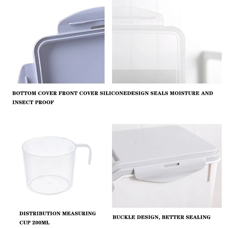 Большой контейнер для хранения еды пластиковый Кухонный Контейнер риса с