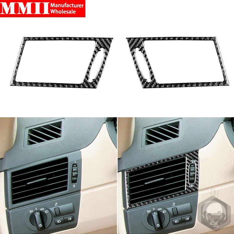 Carbon Fiber Stickers For BMW X3 E83 2004 2005 2006 2007 2008 2009 2010 Air Conditioning Outlet Frame Interior Car Accessories