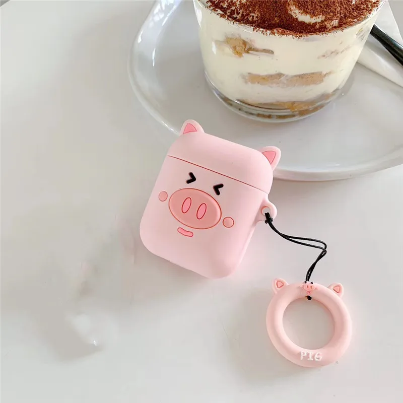 Беспроводной чехол для наушников Airpods силиконовый брелок Apple Air Pods защитный