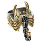 Модные креативные позолоченные украшения кольцо со скорпионом для мужчин в стиле хип-хоп Рок Вечерние